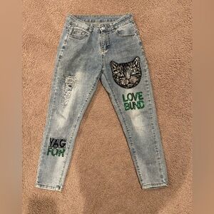 No Brand Women's Streetwear Kpop Skinny Denim Jeans